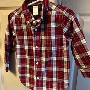 Gymboree Burgundy Plaid Shirt - 2T